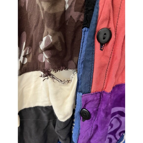 We Be Bop 2XL Funky Oversize Patchwork Swirl Groovy Animal Print Flora 90s Shirt - Picture 10 of 10